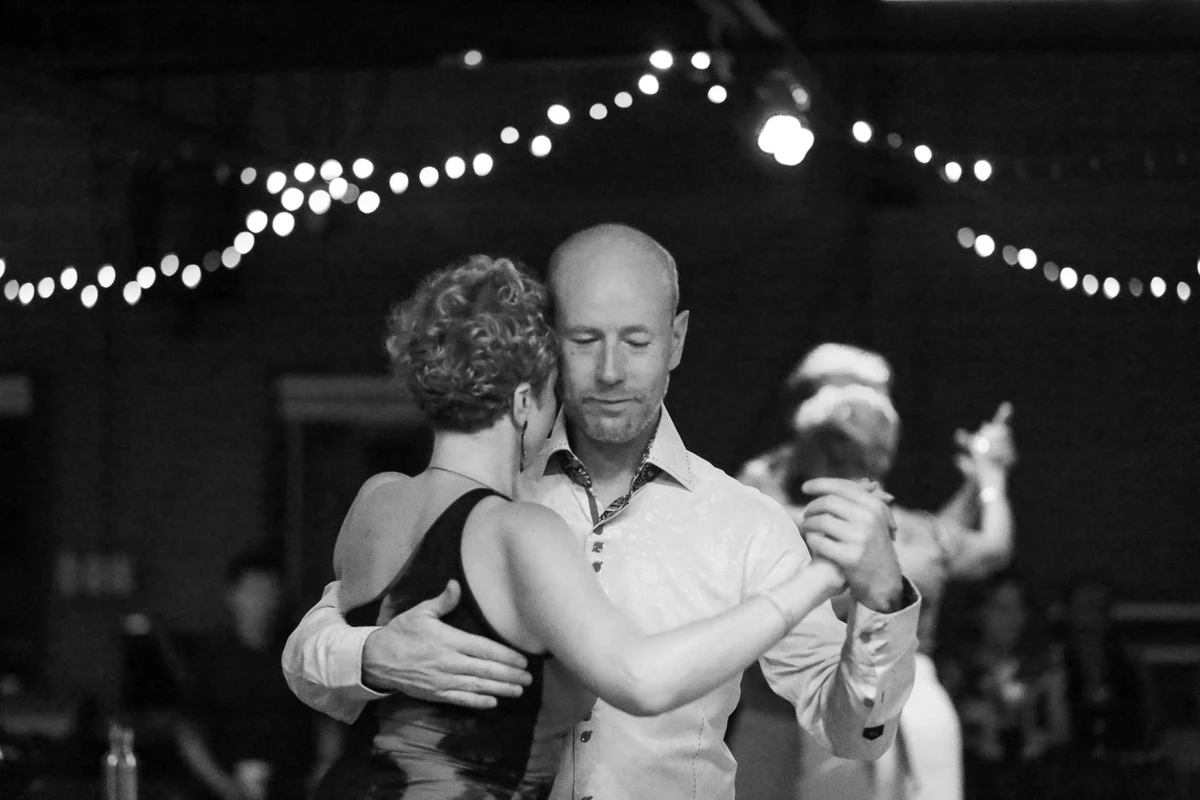 Couple dancing during an Argentine Tango Dance Class